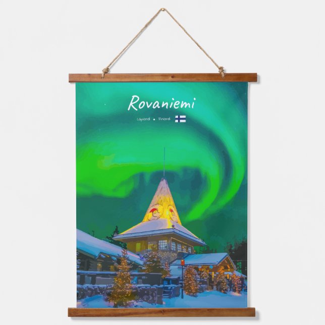 Tapiz Con Marco De Madera Rovaniemi, Finlandia (Anverso)