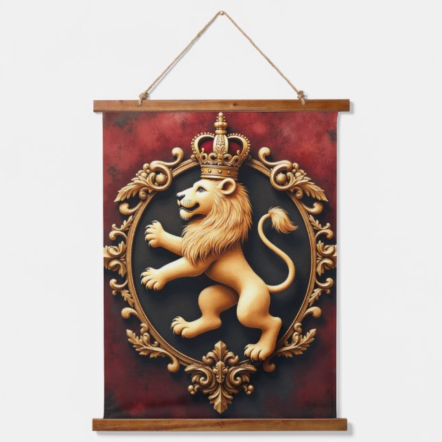 Tapiz Con Marco De Madera Royal Heraldic Tapestry Pattern (Anverso)