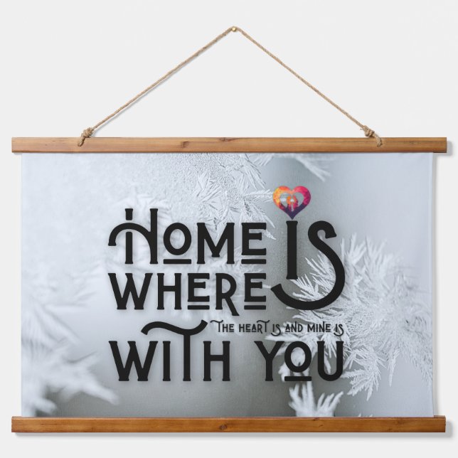 Tapiz Con Marco De Madera Rustic Wood Framed Home Is With You Wall (Anverso )