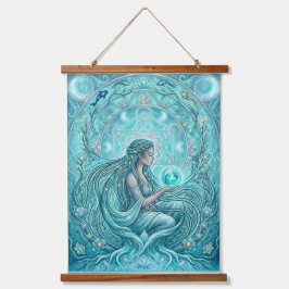 Tapiz Con Marco De Madera Sacerdotisa del Agua