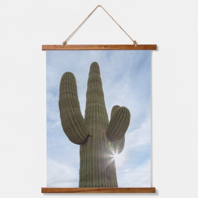 Tapiz Con Marco De Madera Saguaro (Anverso)