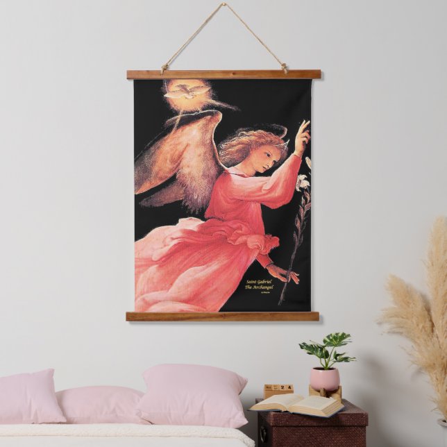 Tapiz Con Marco De Madera Saint Gabriel el Arcángel (Dormitorio)