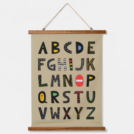 Tapiz Con Marco De Madera Sala de niños de enfermería de alfabeto para coche