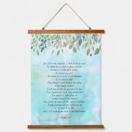 Tapiz Con Marco De Madera Salmos 23 Eucalyptus y acuarela