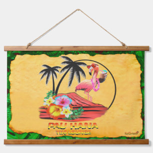 TAPIZ CON MARCO DE MADERA SALÓN PAU HANA TIKI