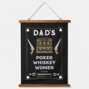 Tapiz Con Marco De Madera Saloon de Cowboy American Frontier