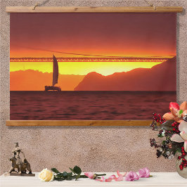 Tapiz Con Marco De Madera San Francisco Sunset 1124