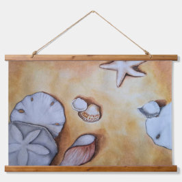 Tapiz Con Marco De Madera Sandy Seashells