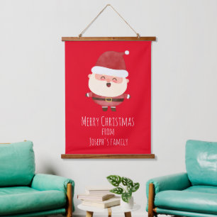 Tapiz Con Marco De Madera Santa Claus