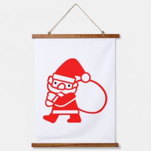 Tapiz Con Marco De Madera Santa Claus