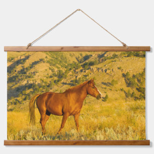 Tapiz Con Marco De Madera Santuario de Caballos Salvajes.