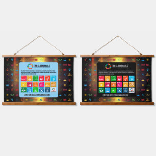 Tapiz Con Marco De Madera SDG Wall Art para aulas aulas oficinas corporativa