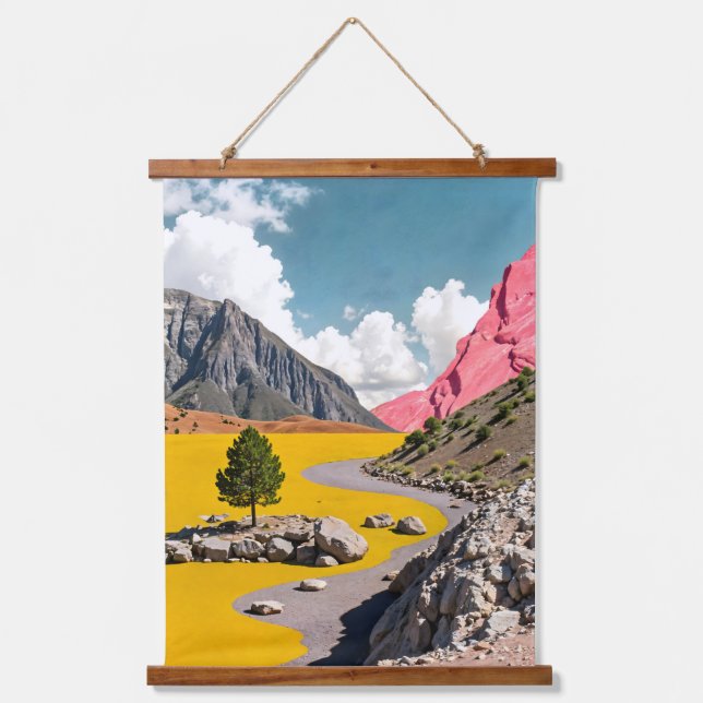 Tapiz Con Marco De Madera Seguir la ruta amarilla (Anverso)