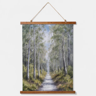 Tapiz Con Marco De Madera Sendero Serene Forest - Arte Natural Tranquilo