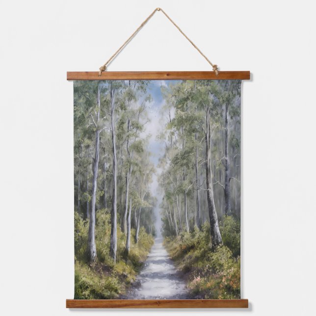 Tapiz Con Marco De Madera Sendero Serene Forest - Arte Natural Tranquilo (Anverso)