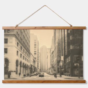 Tapiz Con Marco De Madera Sepia Vintage San Francisco Downtown