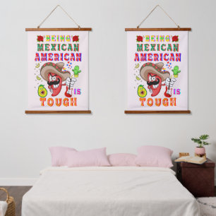 Tapiz Con Marco De Madera Ser mexicano-estadounidense es difícil