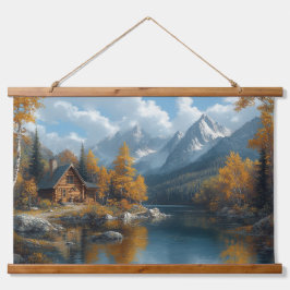 Tapiz Con Marco De Madera Serene Autumn Lake Masterpiece Tapestry