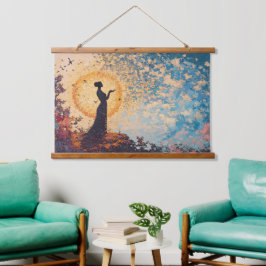 Tapiz Con Marco De Madera Serenidad Dreamlike: Fantasy Silhouette Wall Tapes