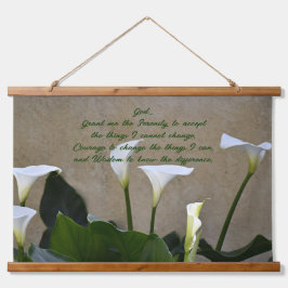 Tapiz Con Marco De Madera Serenity Prayer White Calla Lilies Floral