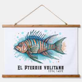 Tapiz Con Marco De Madera Serie de Acuarela: Pez León