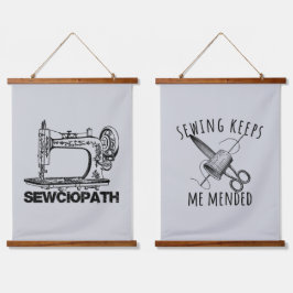 Tapiz Con Marco De Madera Sewciopath Sewing Keeps Me Mended Fun