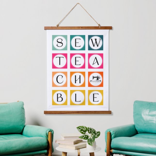 Tapiz Con Marco De Madera Sewteachable Colorful Squares (Sala de estar)