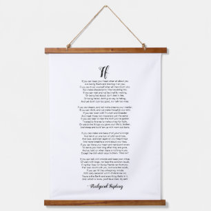 Tapiz Con Marco De Madera Si poema de Rudyard Kipling Hanging Tapestry