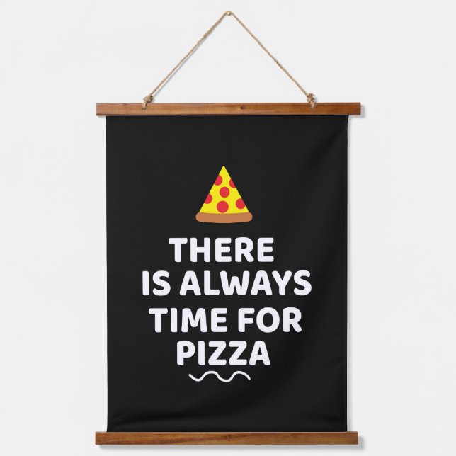 Tapiz Con Marco De Madera Siempre hay tiempo para la pizza (Anverso)
