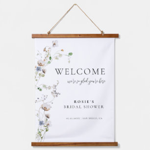 Tapiz Con Marco De Madera Signo de bienvenida Dainty Wildflower