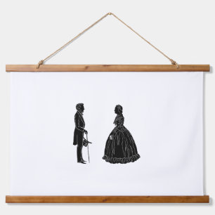 Tapiz Con Marco De Madera silueta de abraham lincoln mary todd lincoln