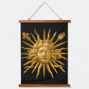 Tapiz Con Marco De Madera Símbolo de Luis XIV el Rey Sol