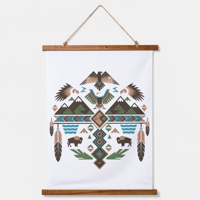 Tapiz Con Marco De Madera Símbolos sagrados (Anverso)