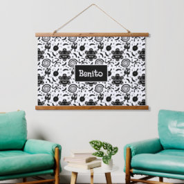 Tapiz Con Marco De Madera Símbolos taínos cultura de Puerto Rico