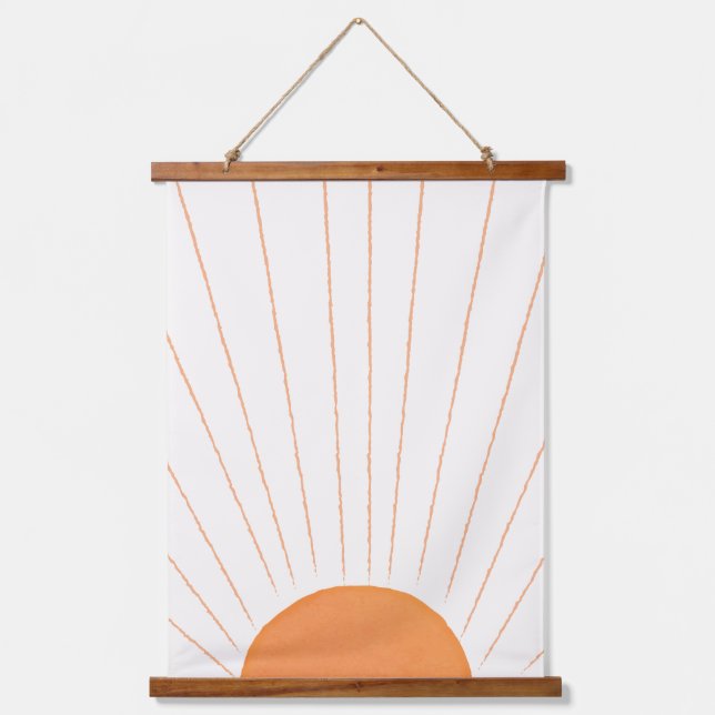 Tapiz Con Marco De Madera Simple Boho Sun Sunrise (Anverso)