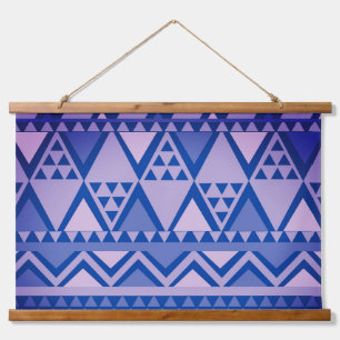 Tapiz Con Marco De Madera Simple Trama de arte tribal violeta