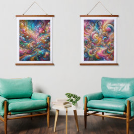 Tapiz Con Marco De Madera Sinfonía de la opulencia Una obra maestra abstract
