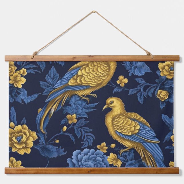 Tapiz Con Marco De Madera Sinfonía Starlit Sapphire Botanica (Anverso )