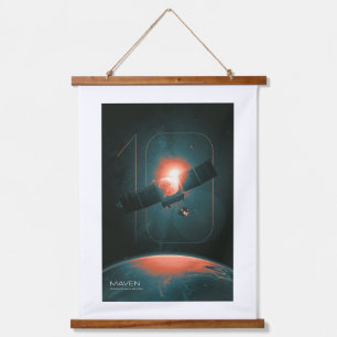 Tapiz Con Marco De Madera Sistema solar, 10 años del satélite Maven Mars