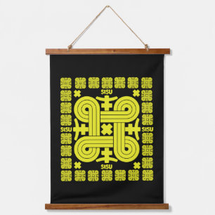 Tapiz Con Marco De Madera Sisu El Espíritu Finlandés