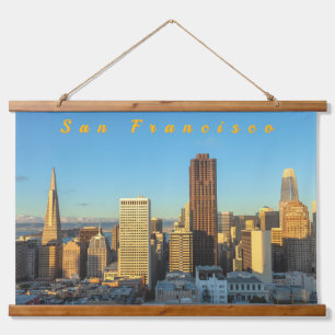 Tapiz Con Marco De Madera Skyline de San Francisco