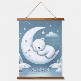 Tapiz Con Marco De Madera Sleeping Bear Personalized Baby Name