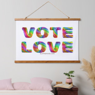 Tapiz Con Marco De Madera SlipperyJoe voto amor igualdad pelaje de colores d