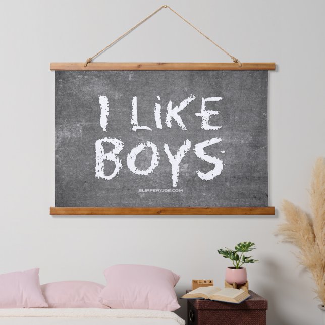 Tapiz Con Marco De Madera SlipperyJoe's I Like Boys sucia tiza la oscuridad (Dormitorio)