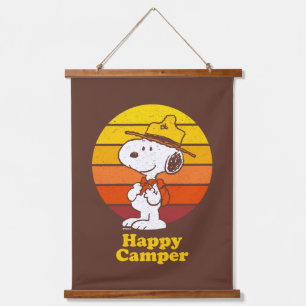 Tapiz Con Marco De Madera Snoopy   Beagle Scout - Camper feliz