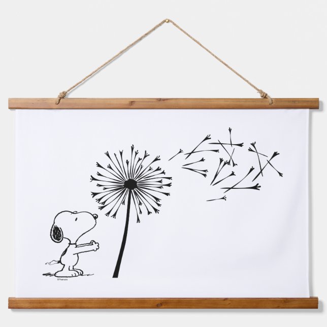 Tapiz Con Marco De Madera Snoopy con Dandelion (Anverso )