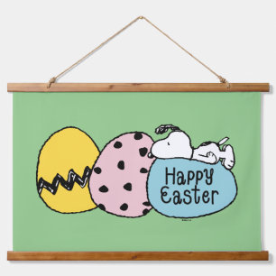 Tapiz Con Marco De Madera Snoopy - Feliz Pascua