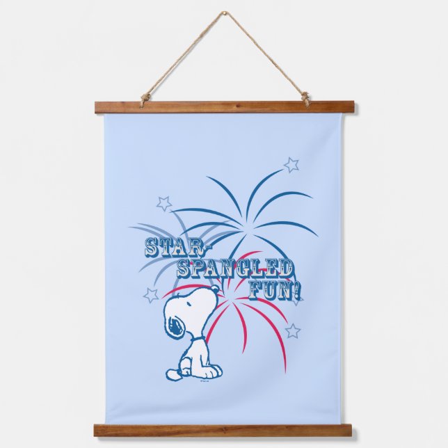 Tapiz Con Marco De Madera Snoopy Star Spangling Fun (Anverso)