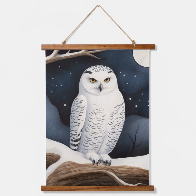 Tapiz Con Marco De Madera Snowy Owl (Anverso)