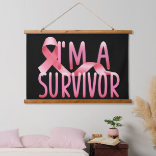 Tapiz Con Marco De Madera Sobreviviente del cáncer de mama